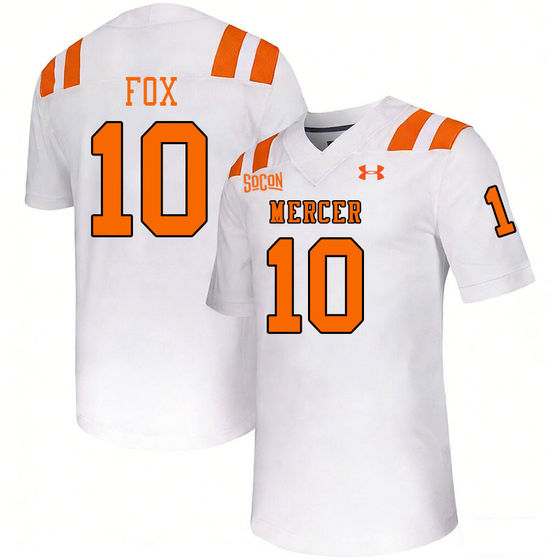 Mercer Bears #10 Julian Fox College Football Jerseys,Uniforms Stitched-White
